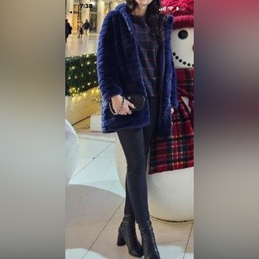 Rachel Zoe, Longish Royal Blue Teddy Jacket With Hood